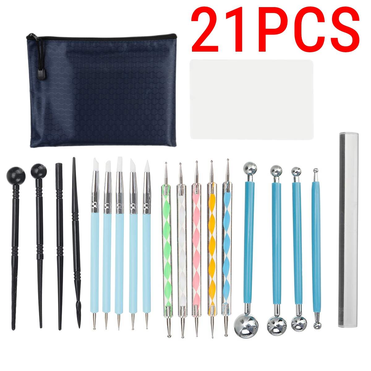 61PCS Ceramic Clay Tools Set Polymer Clay Tools Pottery Tools Set Wooden Pottery Sculpting Clay Cleaning Tool Set tool sculpture: 21PCS