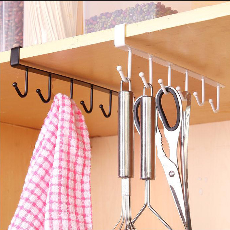 Multifunctionele Keuken Opslag Rack Kast Kledingkast Holder Closet Kleding Glas Plank Muur Hanger Nail-gratis Rack Hanger