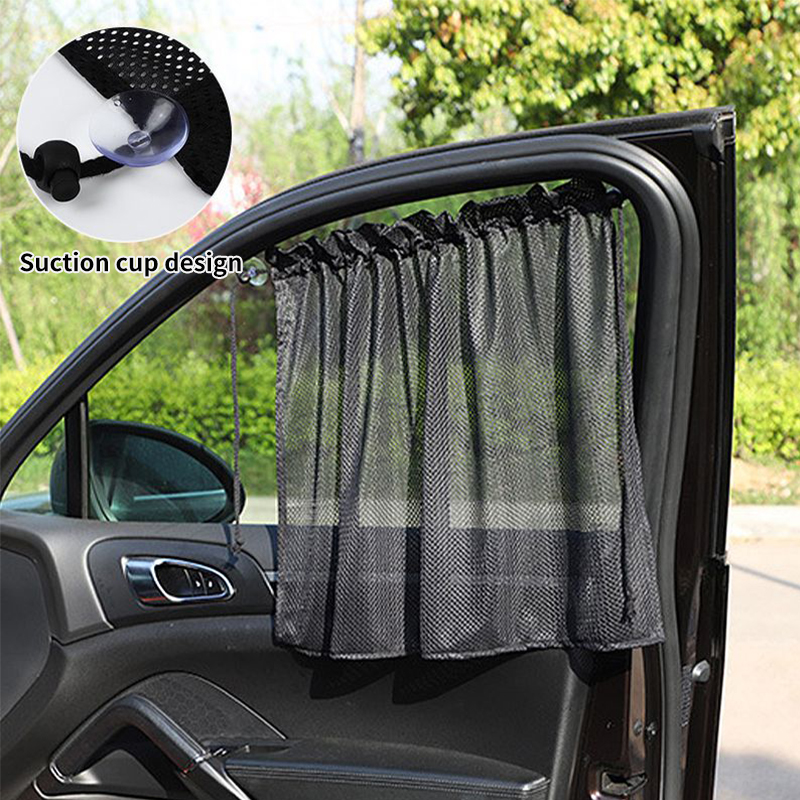 Rideau à ventouse universel pour fenêtre latérale, pare-soleil, Protection UV, court, tissu suspendu pour voiture, fenêtre latérale de voiture, rideau de Protection solaire