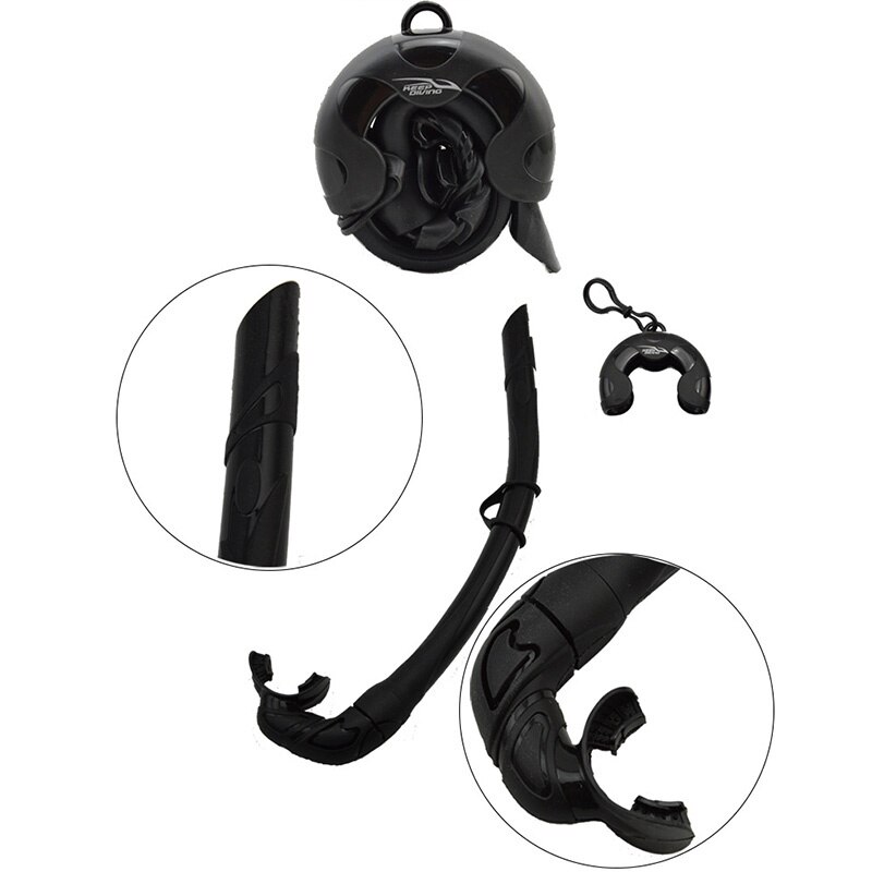 Gel Silicone natation plongée tuba boîte de rangement natation plongée plongée sous-marine noir tubas