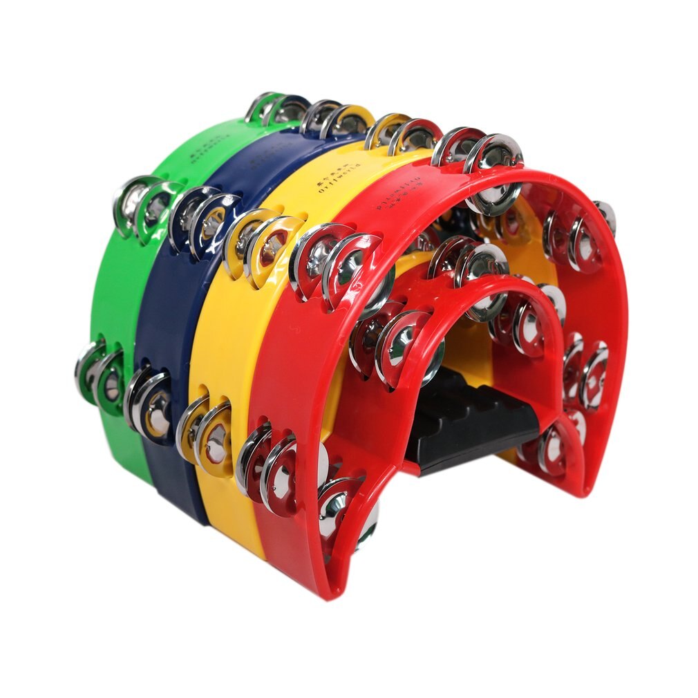 Pandereta de media luna para niños Orff World percusión duradera tambor de percusión de plástico compacto