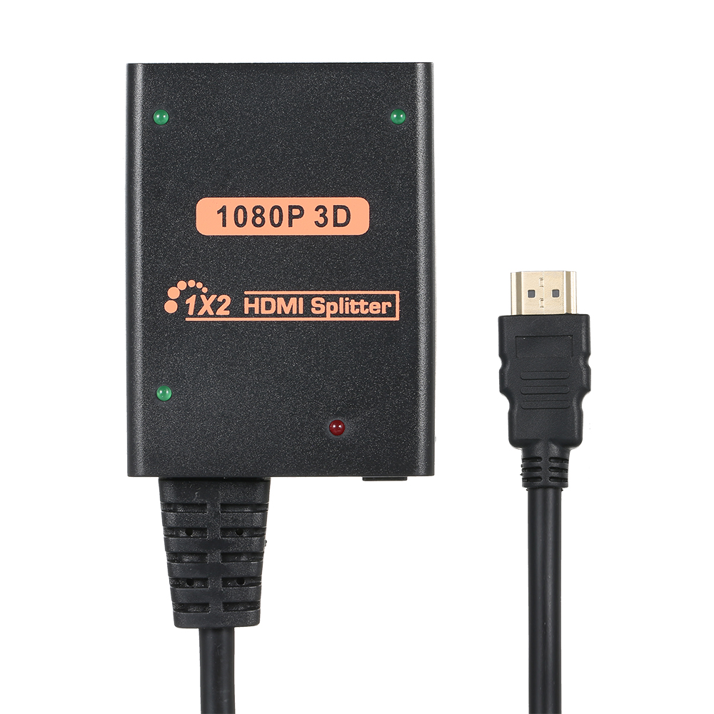 HD Splitter 1 in 2 out 1080P Image 3D Effect Compatible with PC/Laptop/Game Console/Set-top Box/Projector/TV/Monitor