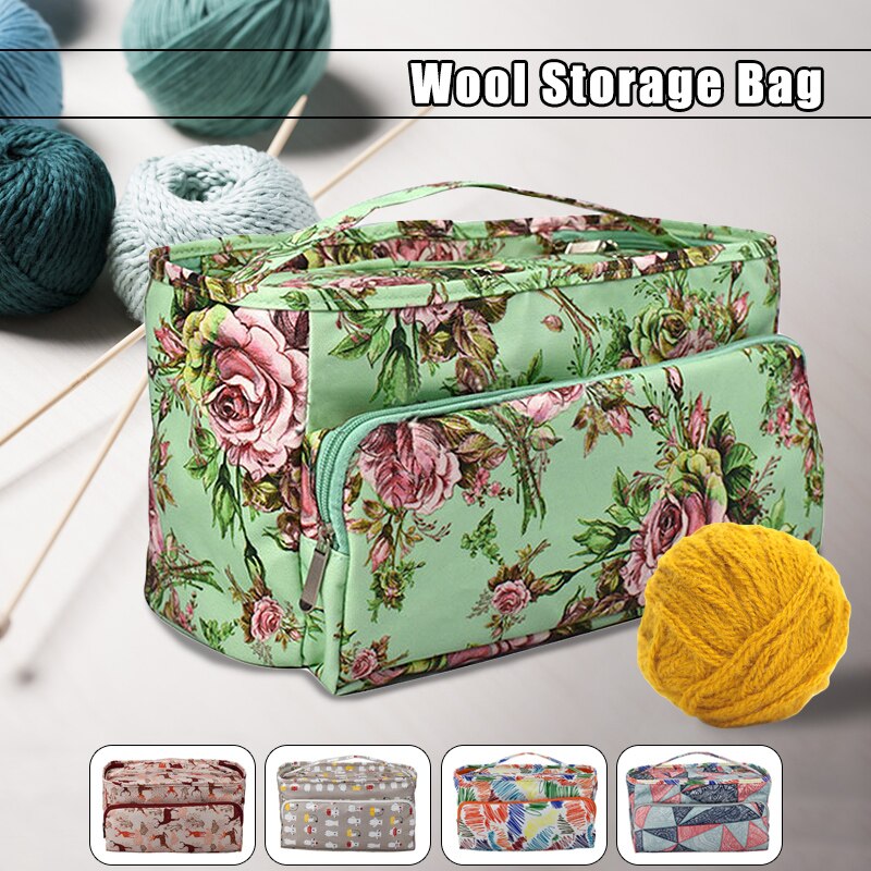 Knitting Needles Sewing Set Storage Bag Crochet Hooks Needle Thread Yarn Storage Bag DIY Organizer Holder Wool Crochet Hooks