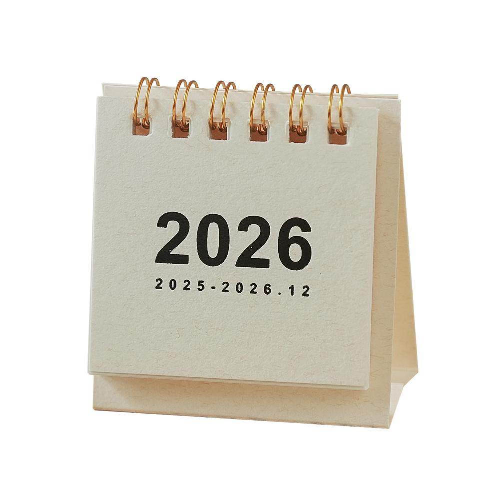 1pcs Desktop Calendar Mini Portable Minimalist School Home Office Desk Planner Schedule Check In Book Stationery Study: Yellow