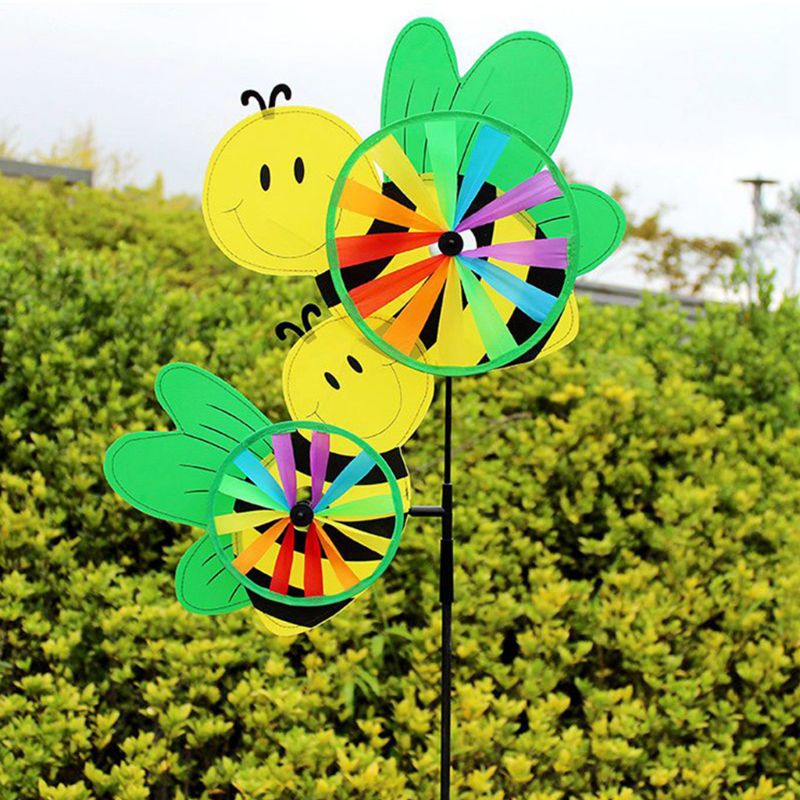 3D Large Cute Animal Bee Windmill Wind Spinner Whirligig Yard Garden Decor Outdoor Classical Toys