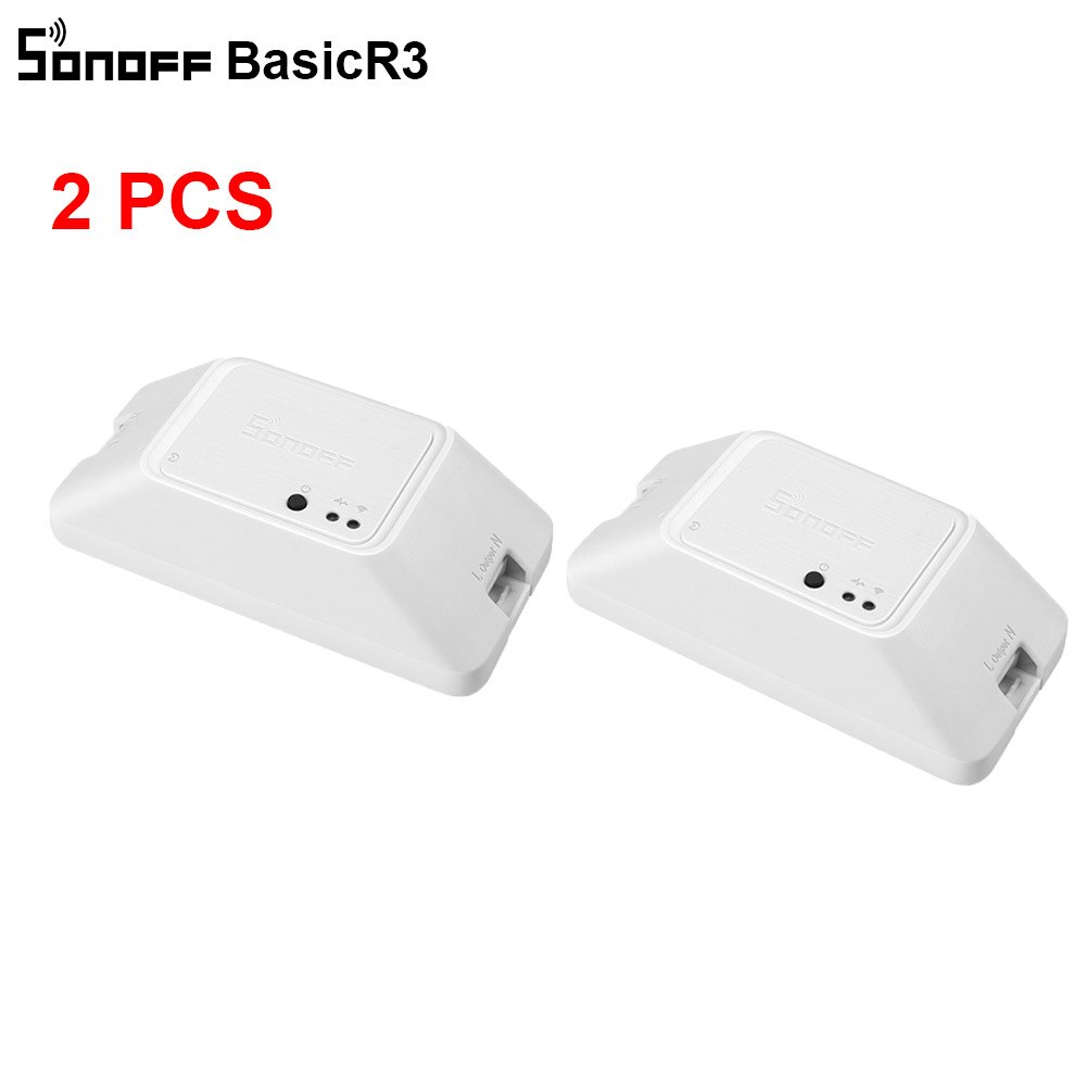 3/10 stk itead sonoff basic  r3 wifi switch relæmodul switch modul trådløs smart lys switch wifi diy switch arbejde med alexa: 2 stk basicr 3