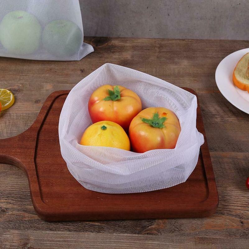 5 pezzi colorati riutilizzabili frutta verdura sacchetti sacchetto netto produrre sacchetti di maglia lavabili cucina cibo conservazione imballaggio sacchetto giocattoli varie