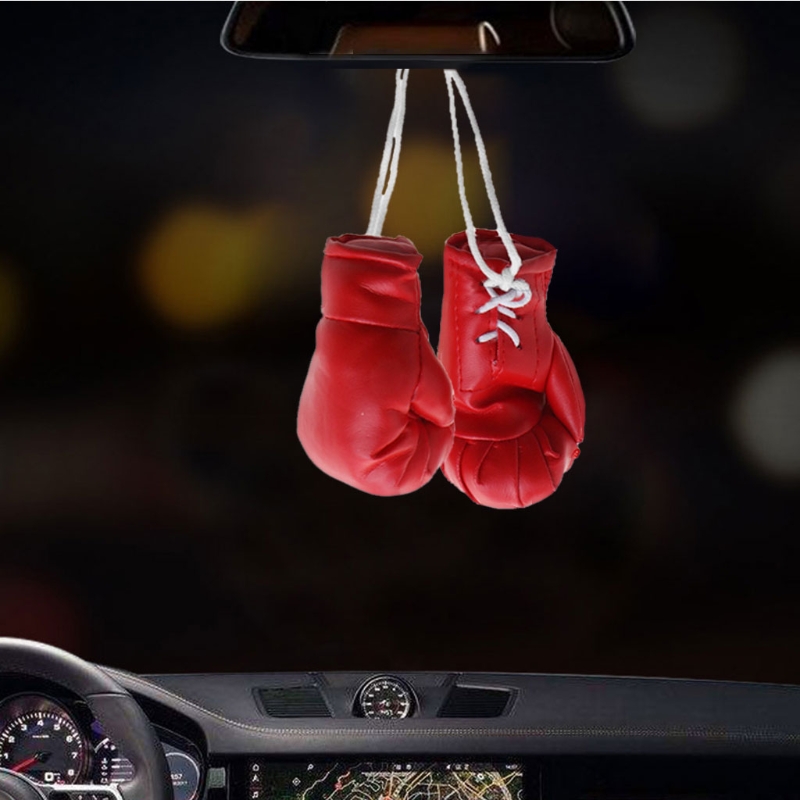 Mini gants boxe en cuir, gants boxe miniatures, bleu rose