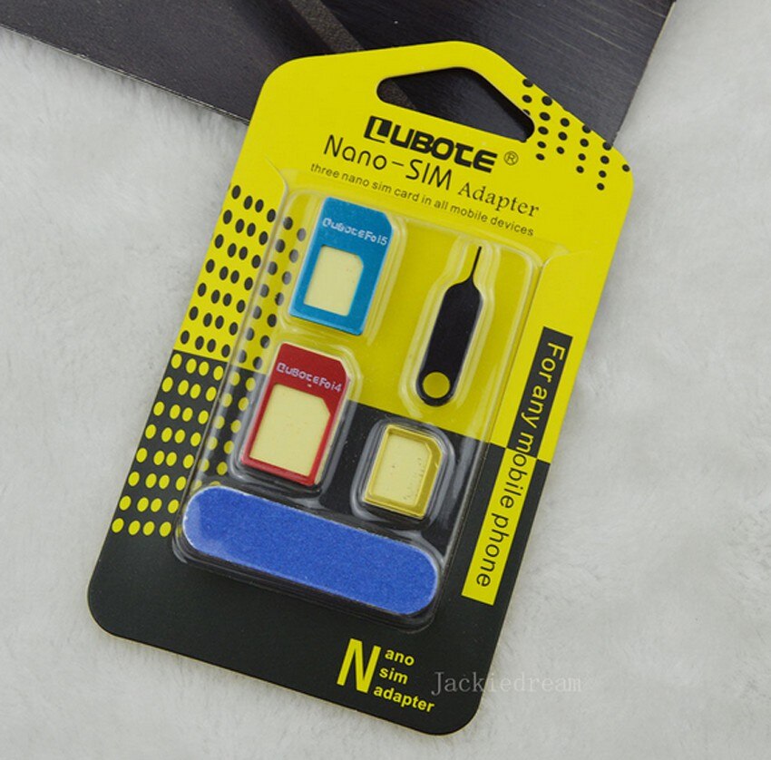 Nano sim-kort till mikro standard adapter adapter konverter set för iphone 6s 5s 4