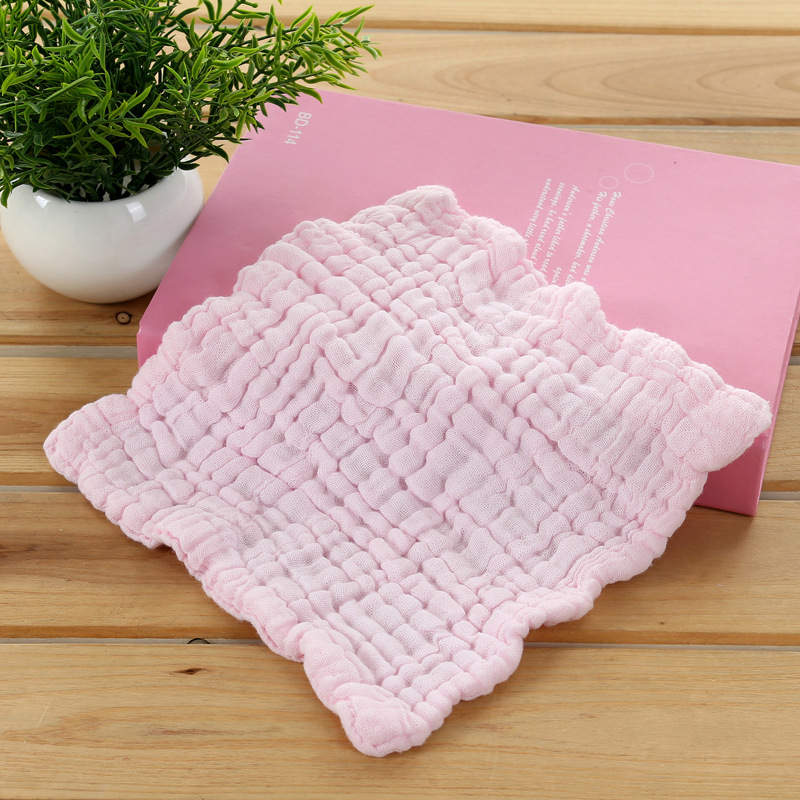 Six layers of gauze cotton square towel Children towel Fold a handkerchief Plain printed saliva towel