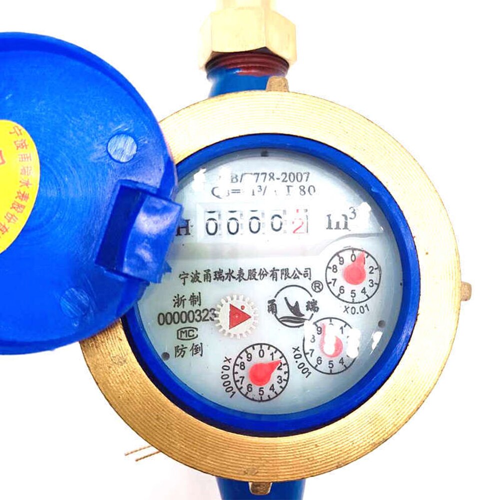 15mm Easy Install Flow Measure Rotary Wing High Sensitivity Cold Water Meter Unidirectional Digital Display Tools Tape Copper