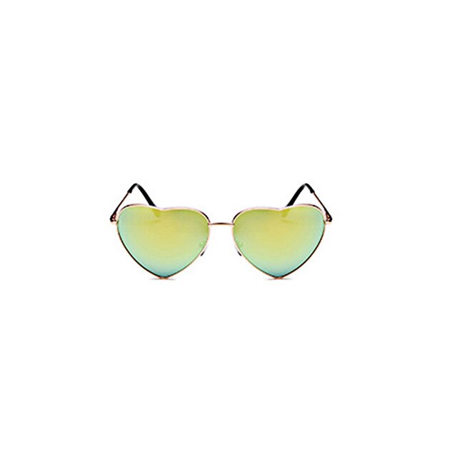 Damas Corazón en forma de gafas de sol de Metal de de las mujeres sin montura amor océano claro lentes gafas de sol Uv400 conductor gafas: Gold