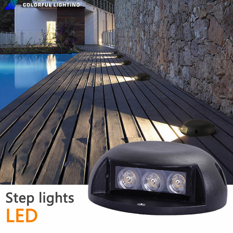 Led ulkona maanalainen valo puutarha piha-aita portaat led kannen kaide porrasvalot lamput 110v- 220v merkkivaloa