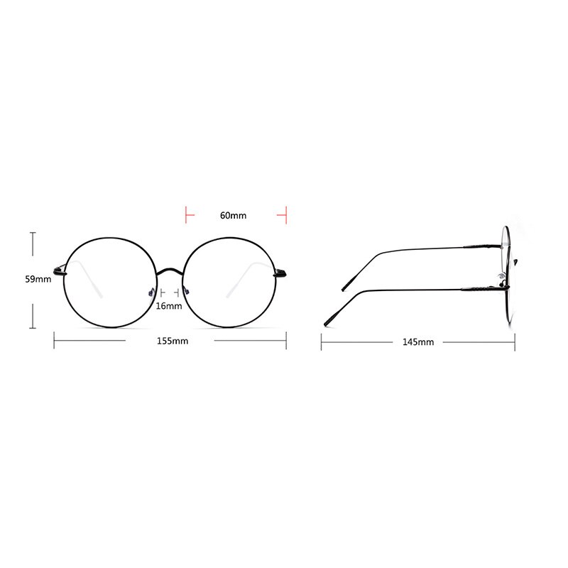 Women Metal Sunglass Eyewear Accessories Oversized Frames Round Frame Clear lens Women's Glasses Eyeglasses Femme