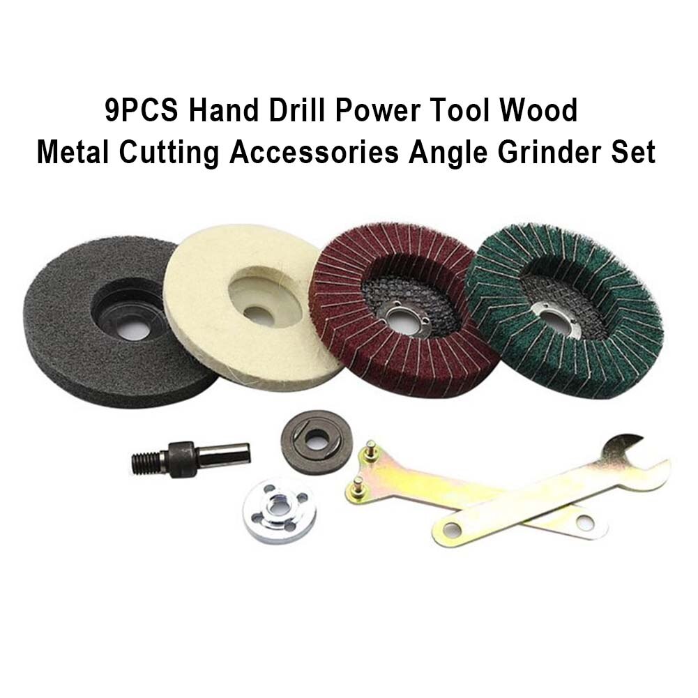 Juego de Herramientas eléctricas para taladro manual, 9 Uds., barra de bucle, amoladora angular portátil de corte de Metal y madera, accesorios, herramienta eléctrica práctica, Millstone duradero