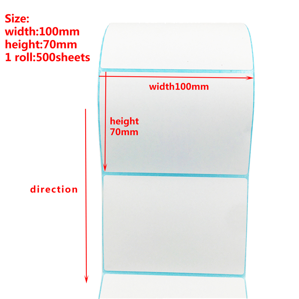 100mm Width Multiple Size Thermal Labels Paper Roll Stickers White Blank Labels For Thermal Label Self-Adhesive Paper Stickers: green