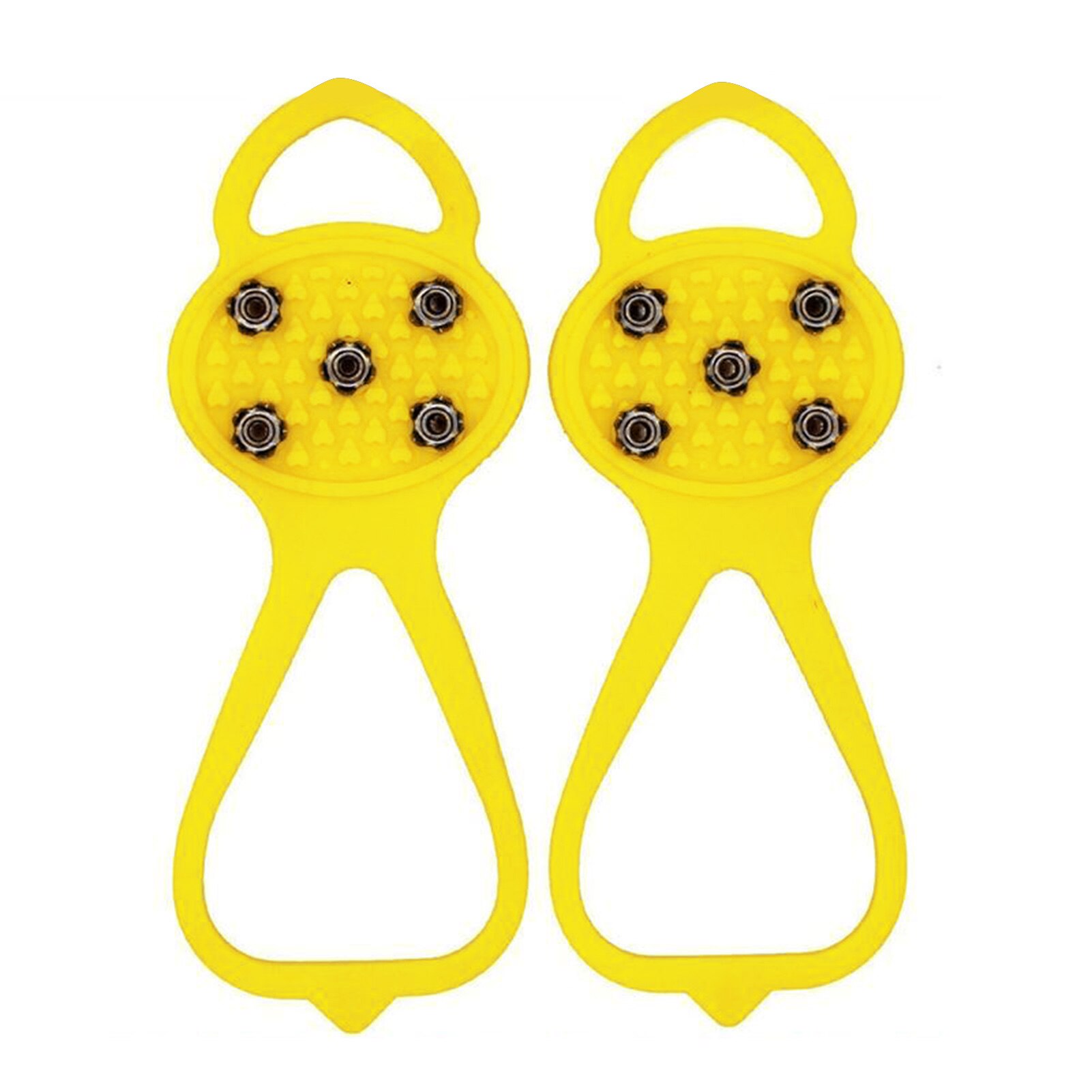Universal Non-Slip Gripper Spikes Anti-Slip Over Shoe Durable Cleats with Good Elasticity Easy to Pull On or Take Off: Yellow