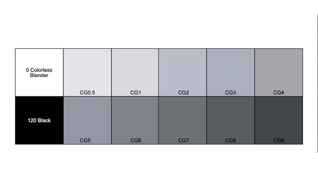 30 Kleur Grijs Serie Voor Architectuur Schetsen, Comic Illustratie, Portret Tekening: 12 color cool grey