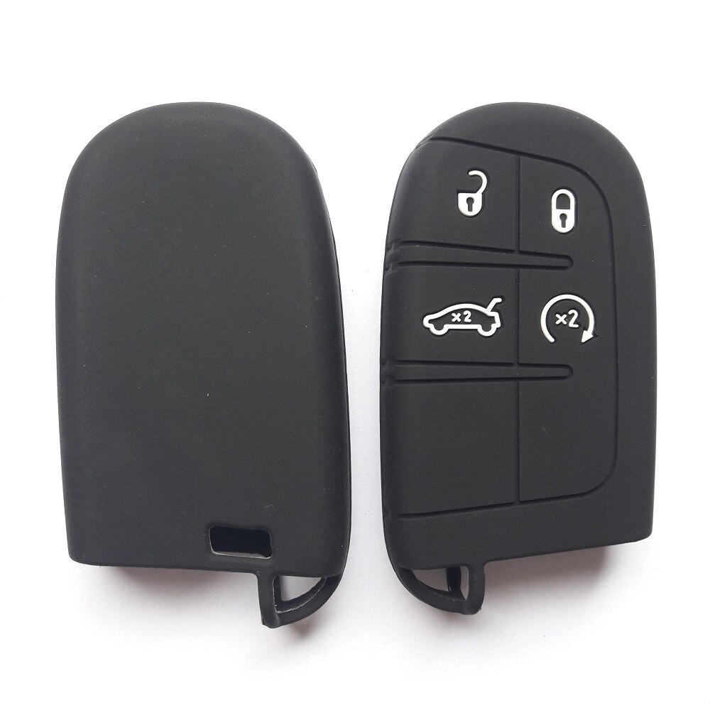 RUNFA AUTO Fob Remote Shell Holder For Jeep Chrysler Dodge Fiat Car Key Silicone Case Cover Smart Keyless Entry: 4btns