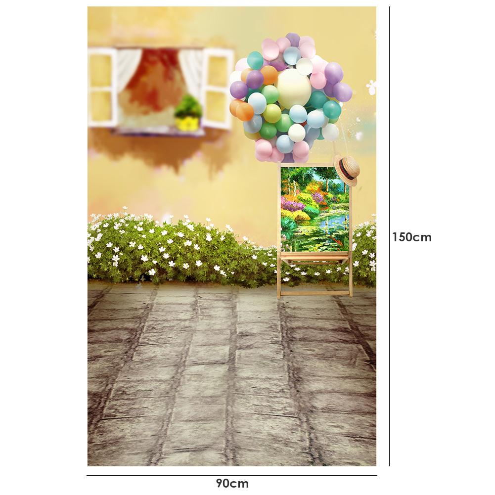 0.9 x 1.5m farve ballon baggrund ikke-falmende kunst klud vægstudie baggrund fotografisk prop hjem fest dekorativt tilbehør: B