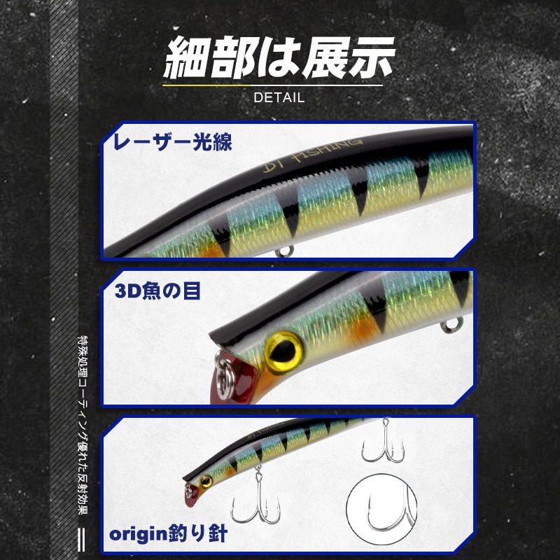 Señuelos de pesca D1 KOMOMO II Minnow, anzuelos duros artificiales flotantes de 120mm/15g, Wobblers de agua salada para pesca de lubina, aparejos de pesca