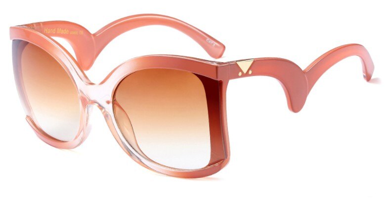 CCSPACE 6 couleurs 42g lunettes de soleil yeux de chat femmes lunettes de pliage jambes lunettes créateur femme dégradé nuances 45309: C2 tea