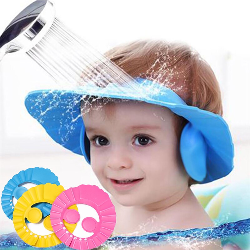 1Pcs Baby Safe Shampoo Bathing Shower Cap Hat Wash Hair Adjustable Shower Protect Eye Water-proof Shield elastic Shampoo Cap