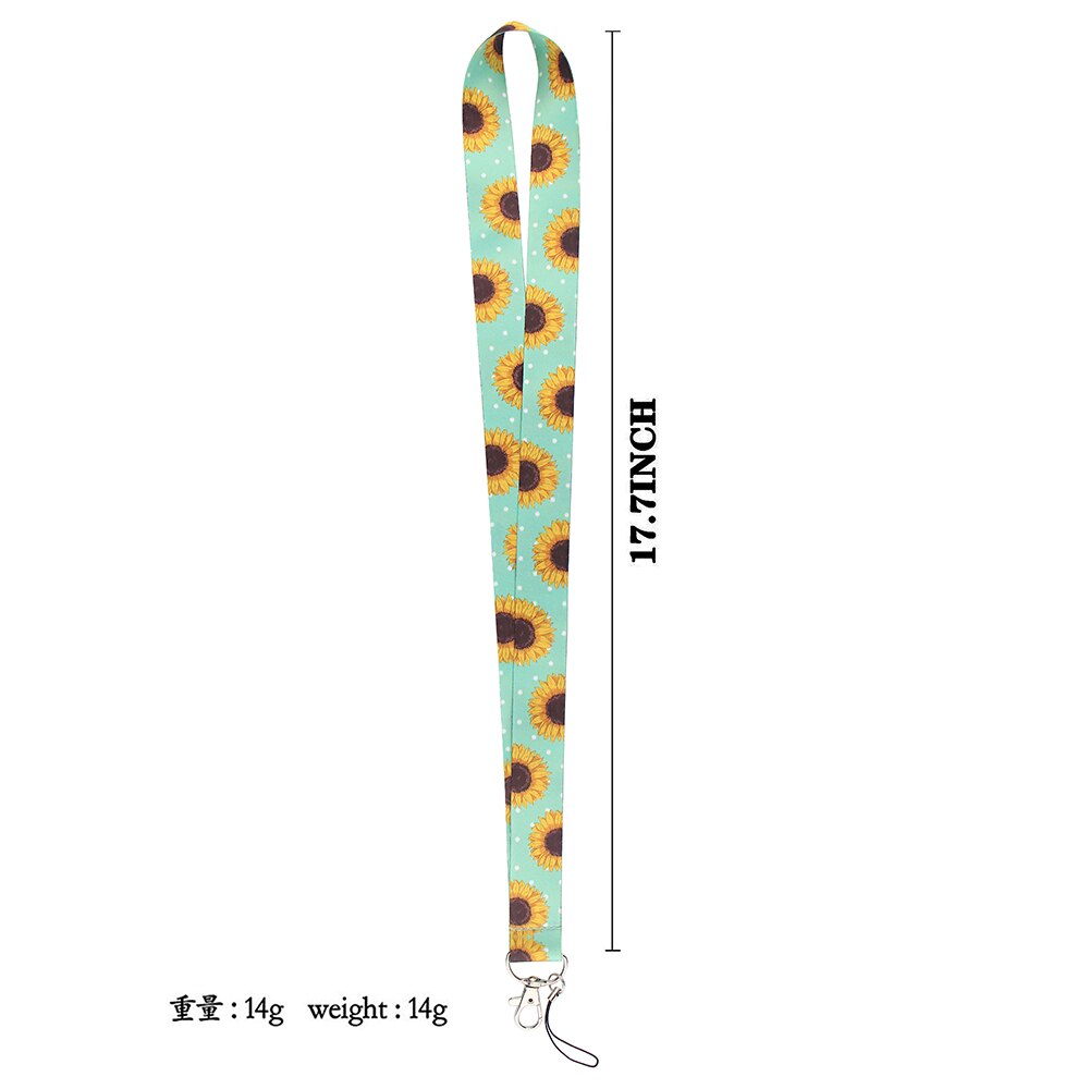 LX166 Sonnenblume Schlüsselanhänger Zubehör praktisch USB Ich würde Abzeichen Halter Tasten Gurt Schild Nacken Schlüsselband Für Mädchen