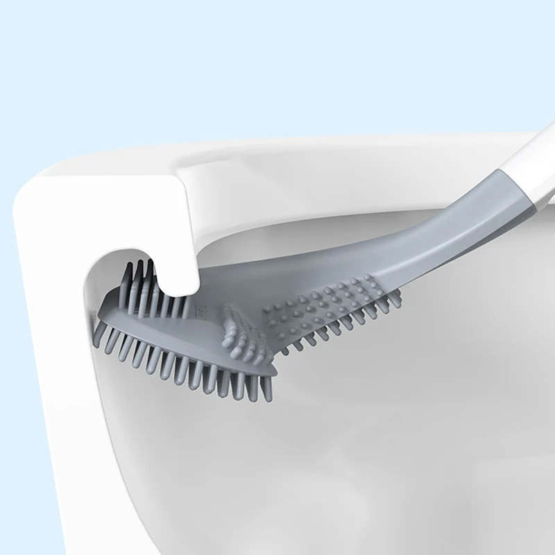 Ensemble de brosses de toilette en silicone Golf avec support, manche long, noir, moderne, hygiénique, accessoires, livres
