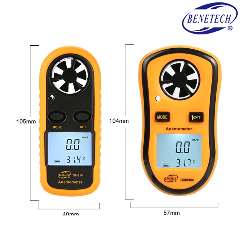 Digital Tachometer Windsurf Response Wind Speed Meter Velocimeter Anemometer Air Chronograph Speed Measuring Instruments Gauge