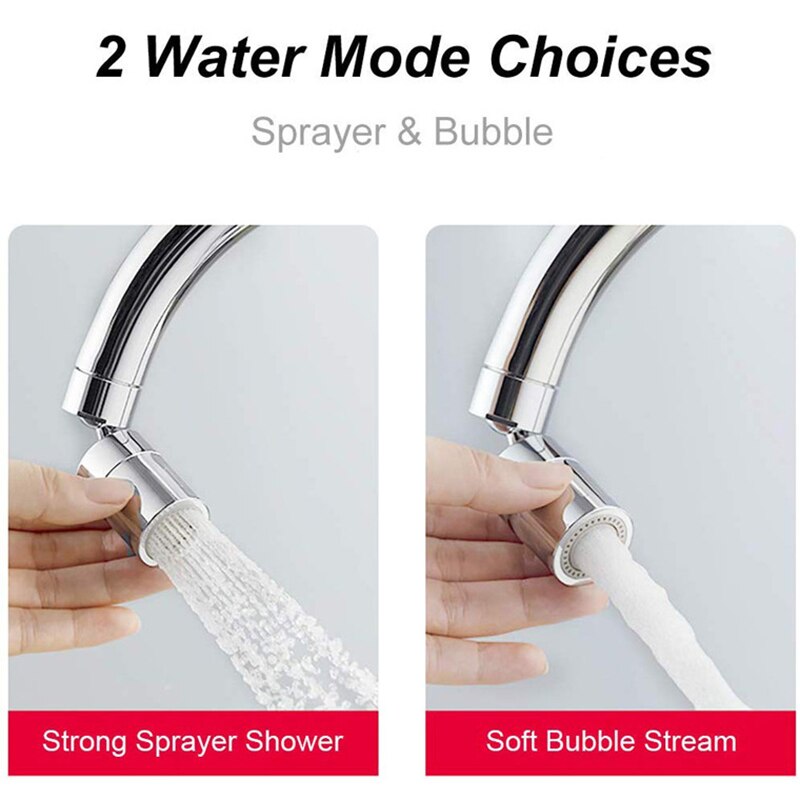 ! 80 Graden Swivel Kraan Beluchter, Grote Hoek Draaien Wastafel Kraan Beluchter, Dual Functie Keukenkraan Beluchter