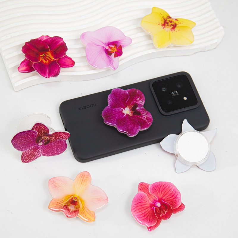 Orchid Phone Grip Holder Phalaenopsis Phone Grip Tok Folding Ring Foldable Cymbidium Griptok Case Cell Phone Bracket
