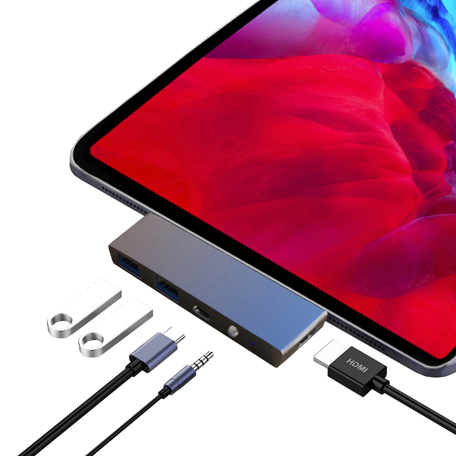 Dual typ-c USB C MacBook Profi Laptop Docking Stationen zu HDMI TF SD kartenleser Hub Docking Bahnhof 4K Unterstützung Mac luft