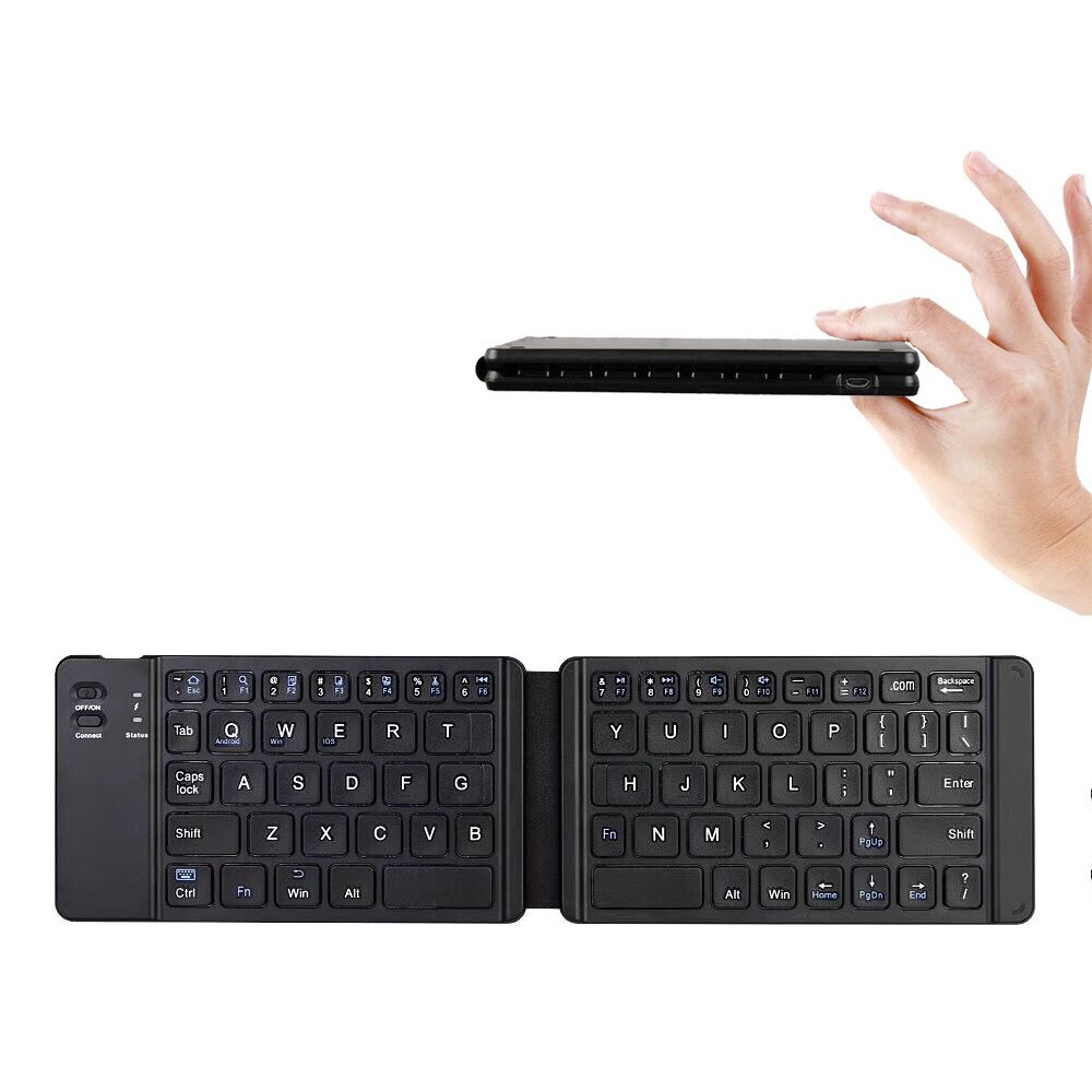 Two fold wireless Bluetooth Keyboard Portable Bluetooth keyboard Mini iPhone iPad Tablet Bluetooth Keyboard