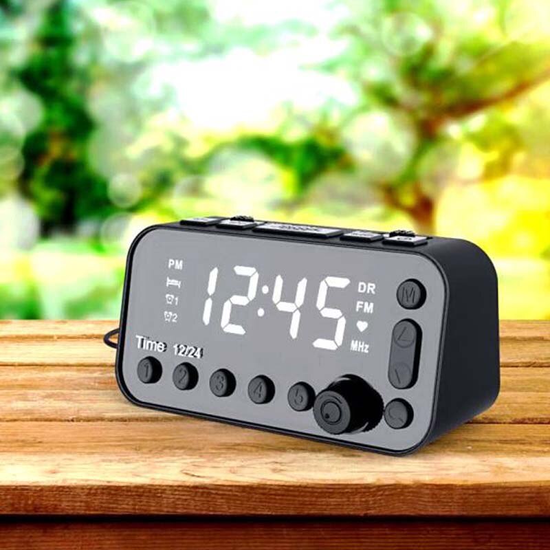 Mini dab/dab+ digital radiomodtager desktop højttaler understøtter dobbelt vækkeur funktion med dobbelt usb opladningsport fm radio