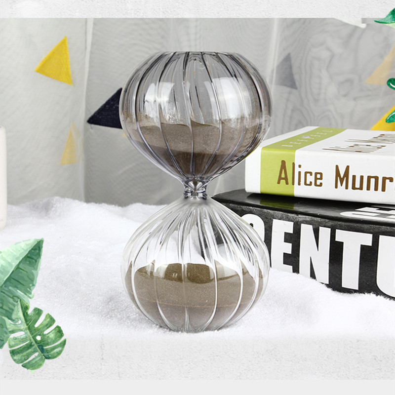 45 Minutes Hemispherical Stripes Hourglass Timer Time Management Tool Desk Decorative Clock Table Glass Sand Crafts
