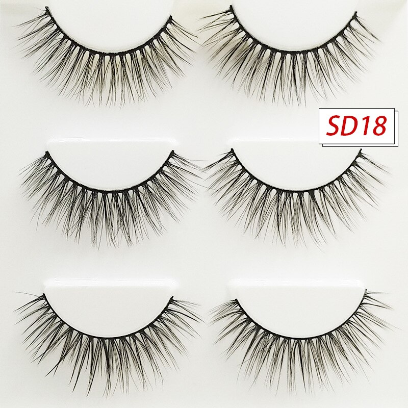 3 paires d&#39;autocollants de cils réutilisables, faux cils imperméables et durables, auto-adhésif pour femmes et petite amie: SD18