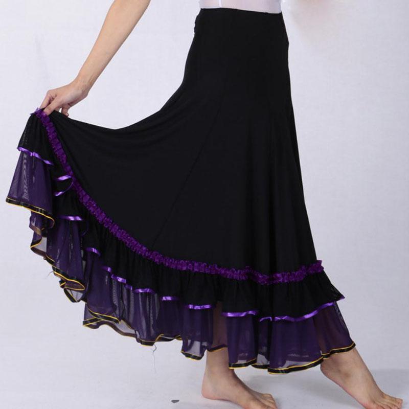 Moderne social flamenco dans spansk kjole firkantet scene performance stor swing nederdel: Lilla