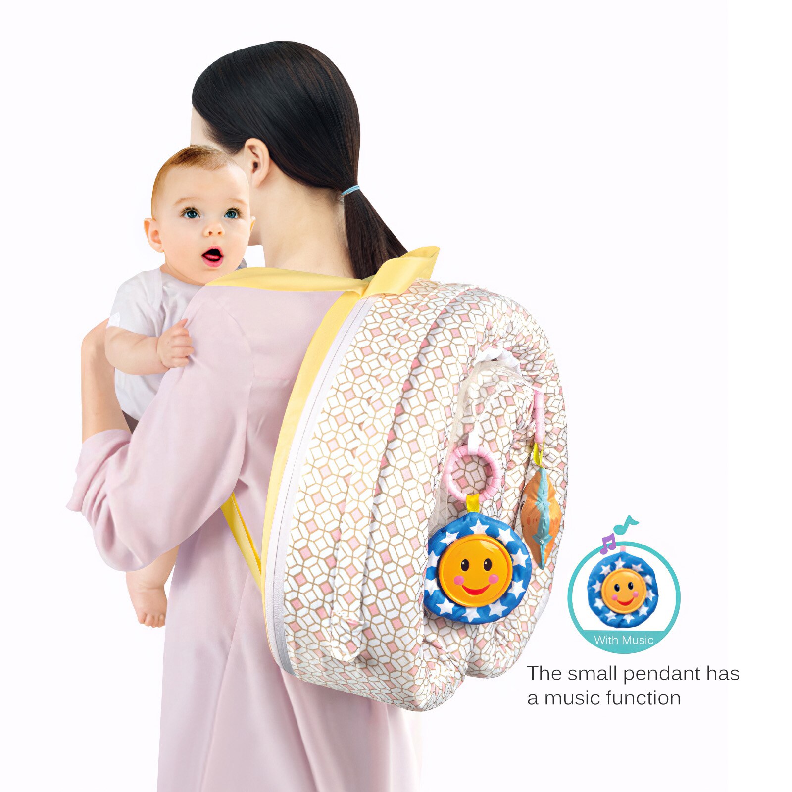 Lit de bébé avec pendentifs de dessin animé, lit pliant multifonctionnel pour -né, nid Portable de voyage pour enfant avec jouets, moustiquaire