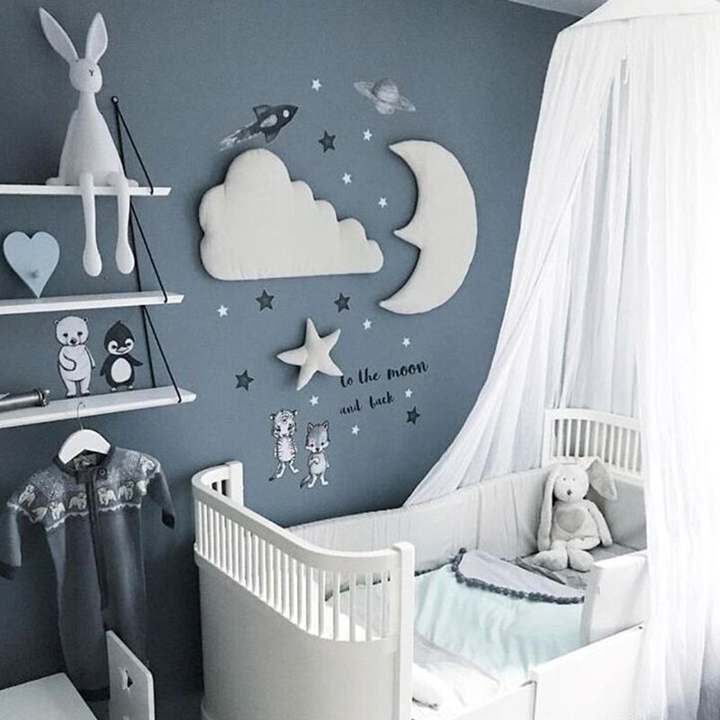 3 stks/set INS Nordic Stijl Maan Cloud Star Muurstickers Kinderkamer Decoratie Kids Play Tent Opknoping Ornament Foto Prop