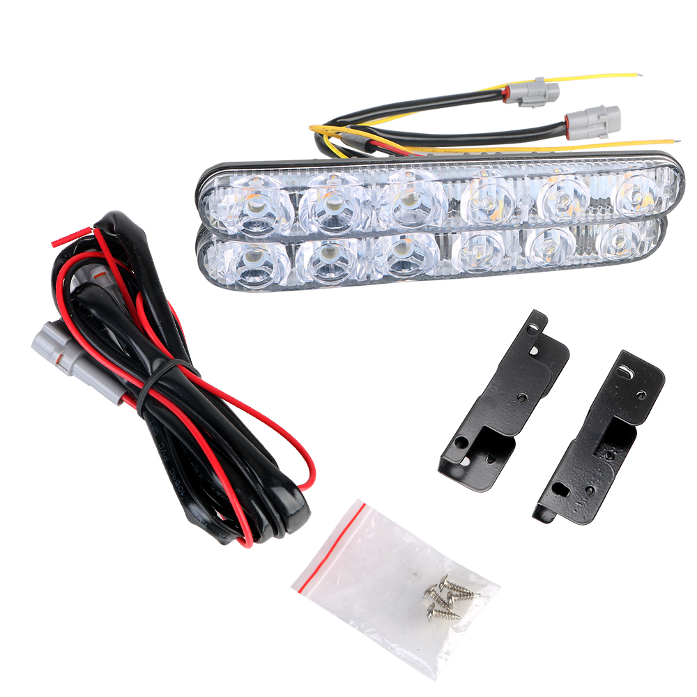1 paire universelle lumière du jour style de voiture étanche DRL voiture diurne lumière LED clignotants indicateurs Auto feux de jour