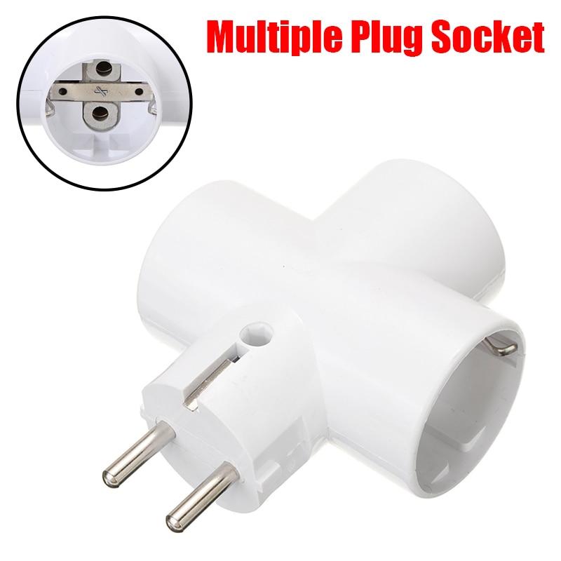 1Piece EU Standard Multi-plug 3-way Multiple Plug Socket Adapter Child Protection Multi-Function Power Conversion Plug