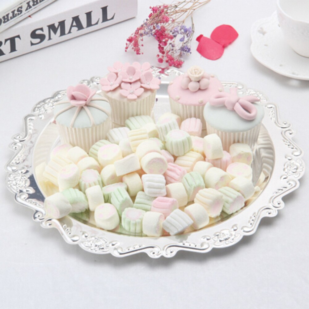 Delicate Fruit Platter Dessert Plate Cake Dish Snacks Tray Decorative Tableware for Wedding Party Home (Golden)