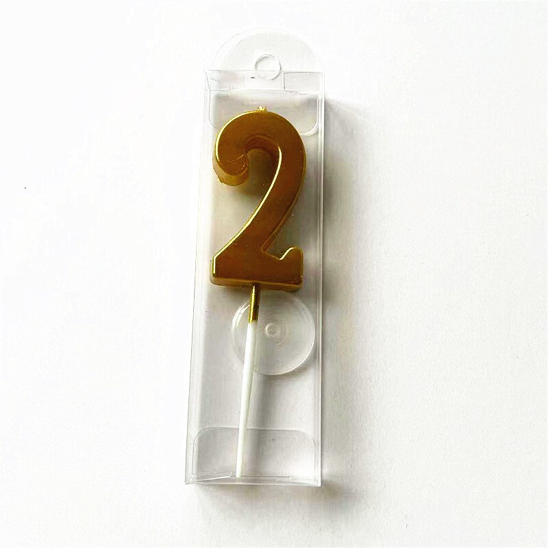 Gold Number 0-9 Happy Birthday Cake Candles Cake Top Decorating Tools Decor Candles DIY Wedding Home Party Decor Number Candle