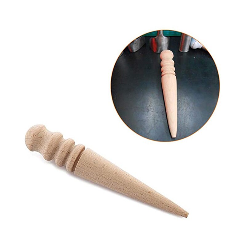 Jiwuo læderkant trimmerpind polering stang fræsning håndlavet læder multi-størrelse rund flad træpind læder værktøj