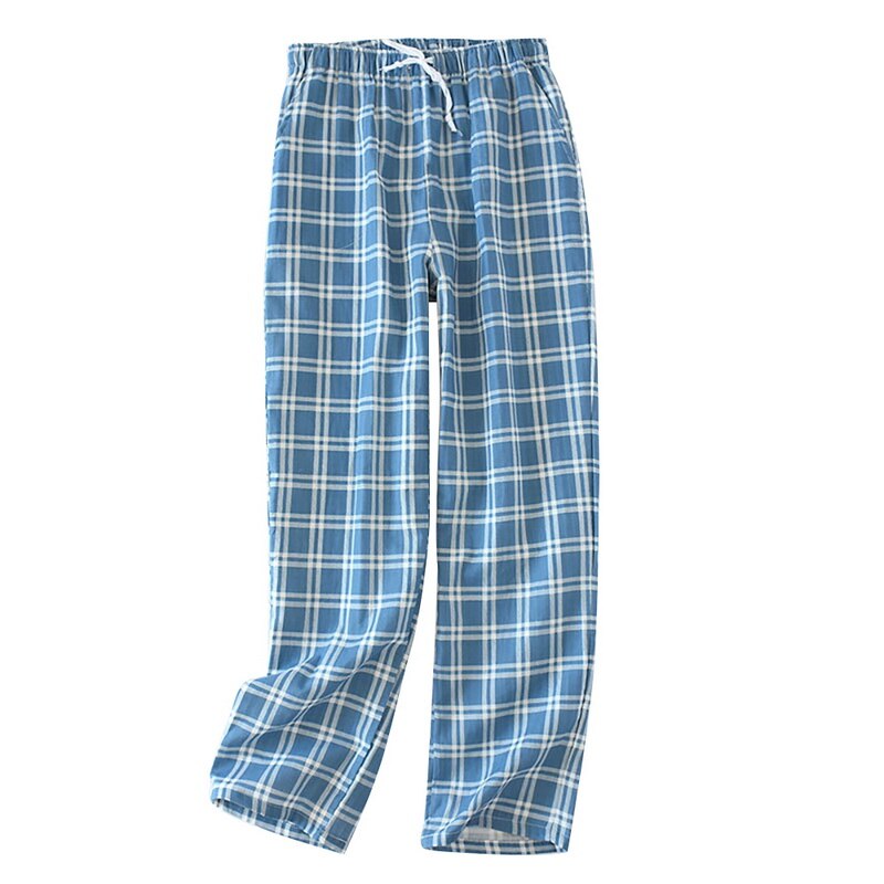 Men's Cotton Sleep Trousers Plaid Knitted Sleep Pants Mens Pajamas Pants Bottoms Sleepwear Pajama Short For Men Pijama: 2 / M