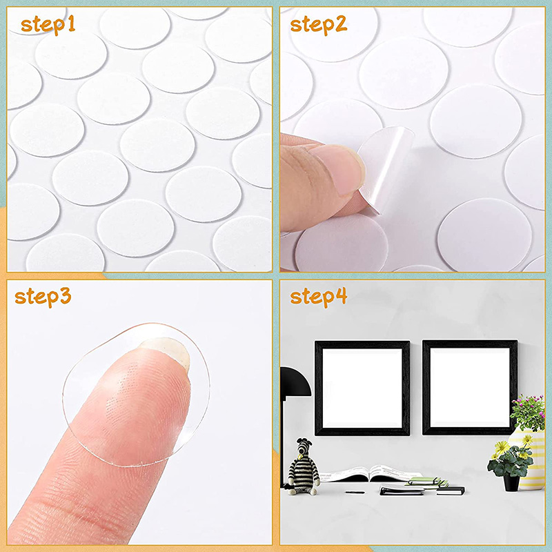 USER-X Traceless Glue Transparent Double-Sided Adhesive Tape Dot Waterproof Acrylic Adhesive Round Sticker Blind Box Figures