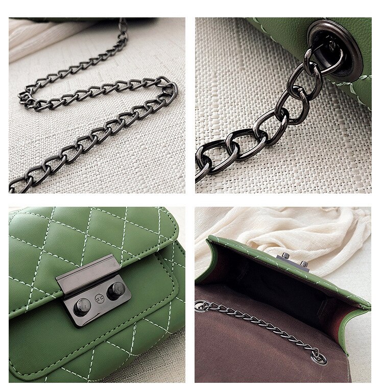 Carteras cruzadas para mujer antirrobo Cartera de viaje en una cadena de cuero de PU