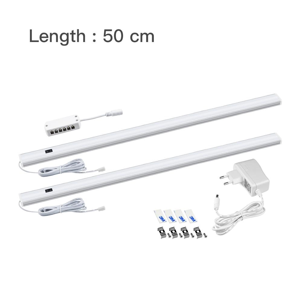Dimmable Hand scan sensor LED Bar Light Wall Lamp Bedroom wardrobe Led Lighting Tube Wine cooler Lamp Kitchen Lamp Table Lamp: 2x50cm- adapter