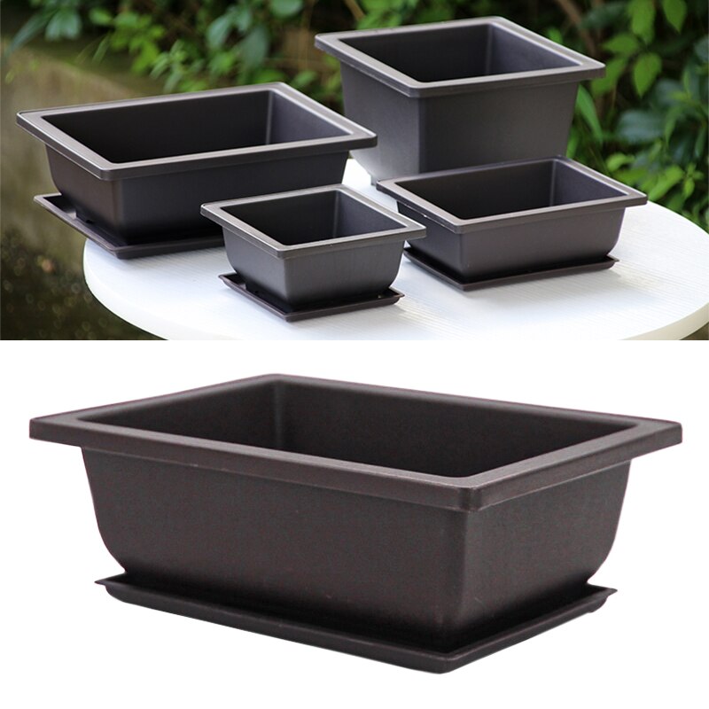 Imitatie Paars Zand Trays Voor Bloempotten Corrosiebestendig Ademend Vierkante En Rechthoekige Plastic Bloem Bonsai Plant